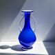 Postmodern handle vase kobalt blue postmodern