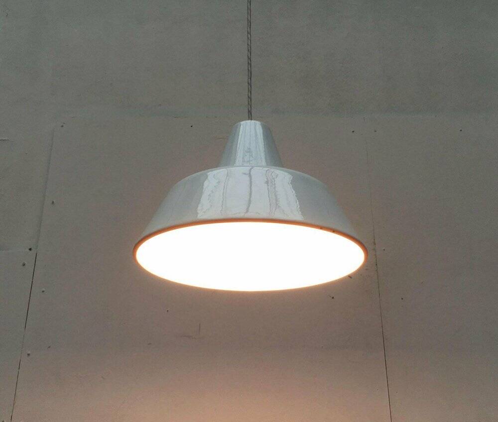 Danish enamel pendant lamp from the mid-century by Louis Poulsen, 1960s.