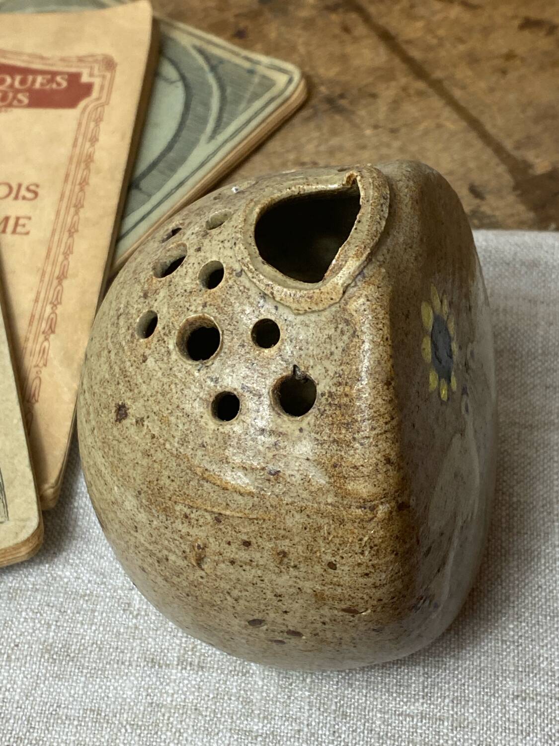 Stoneware flower pick, Noël Vassard, 1970