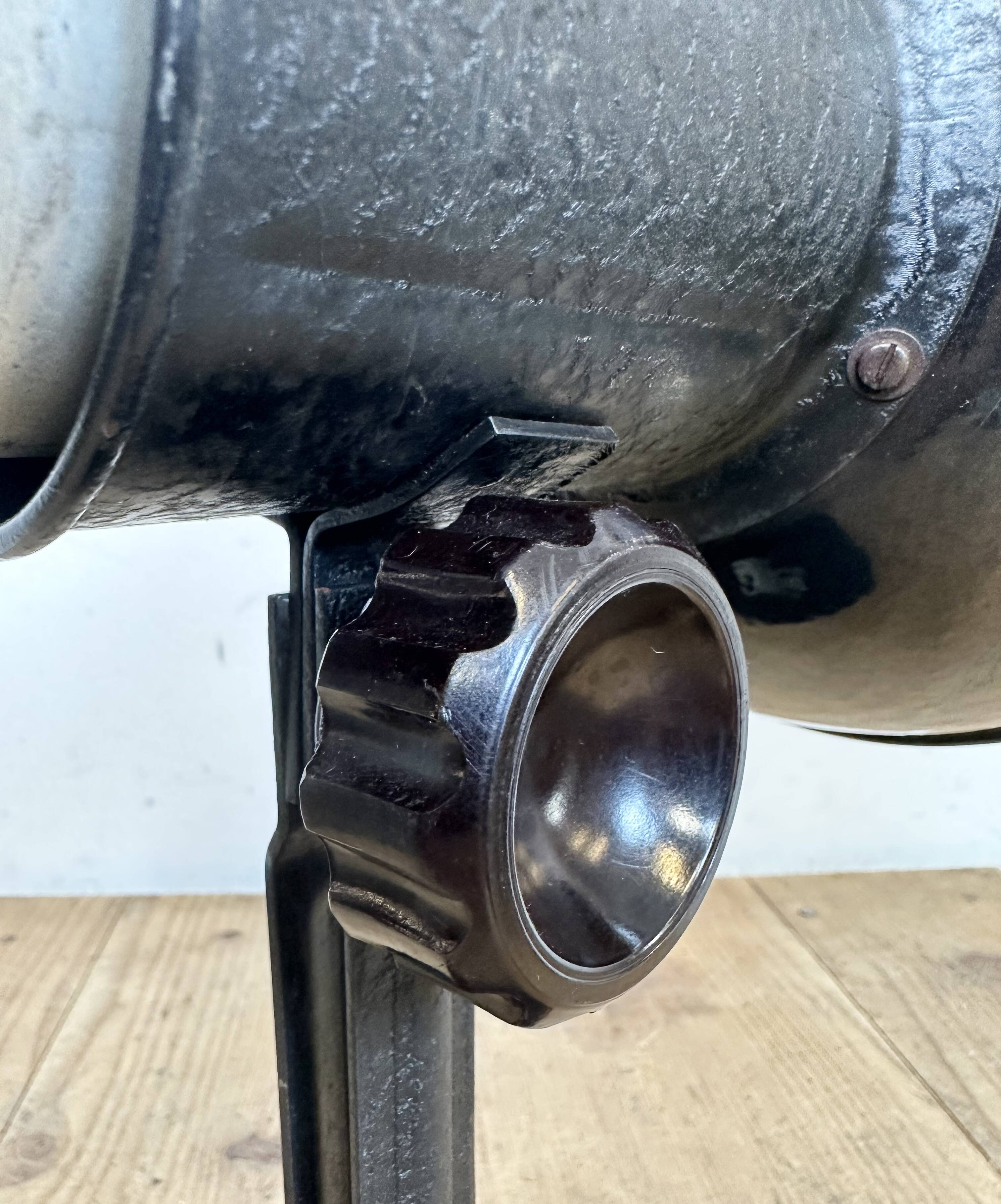 Vintage black enamel table photo lamp, 1950s