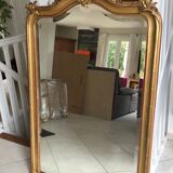 Large golden bevelled mirror 170 x 100 cm