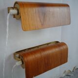 Pair of teak bedside sconces, model V321 from Nator
