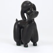 Charming figurine sculpture of a poodle dog by Leopold Anzengruber, Austria, 1950s.