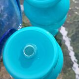 Pair of Space Age lampshades in blue opaline.