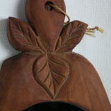 Vintage mahogany wood mirror handmade pear shape