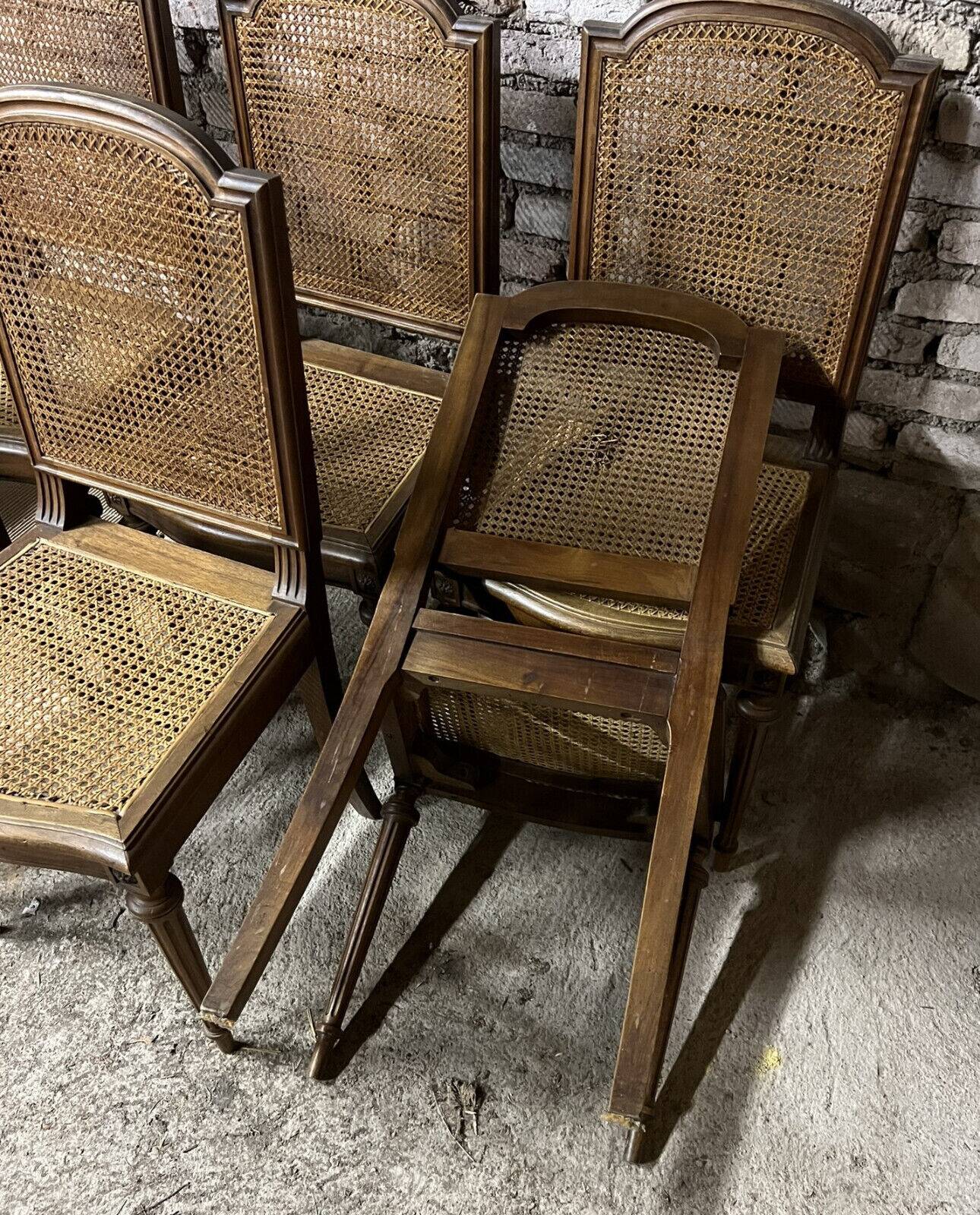 Series of 6 Louis XVI style chairs in walnut circa 1880