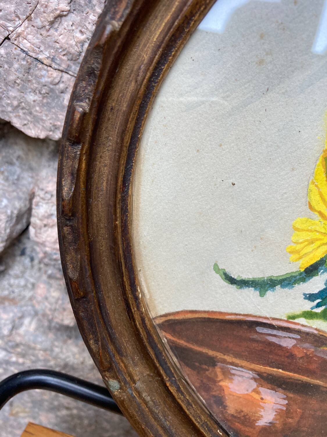 Art Deco still life of yellow daisies