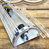 Chrome and glass tube wall light Petitot Genet and Michon c 1950