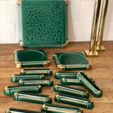 Flat rest, bottle coasters and Art Deco knife holders