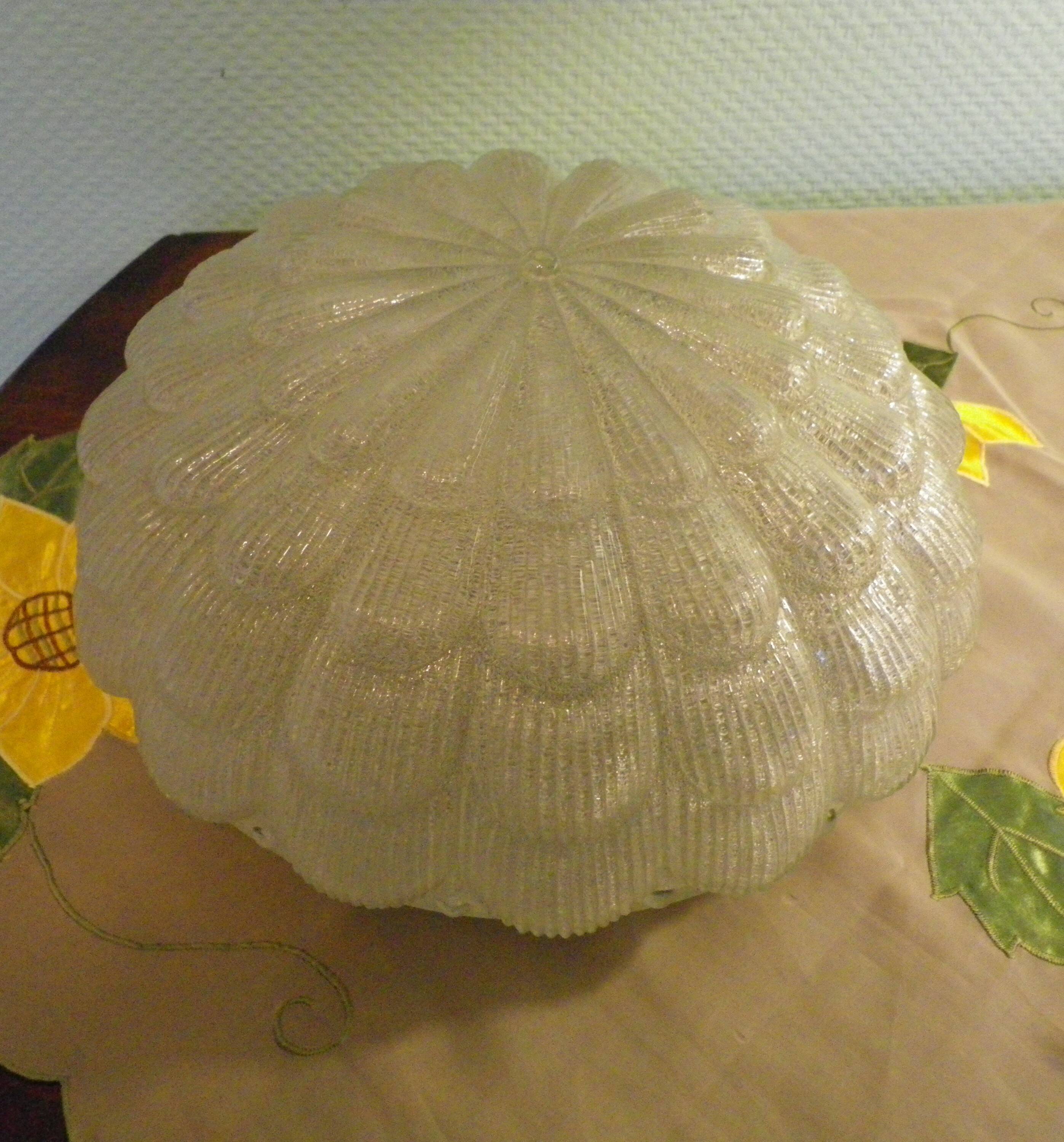 Flower-shaped press glass and glass ceiling light