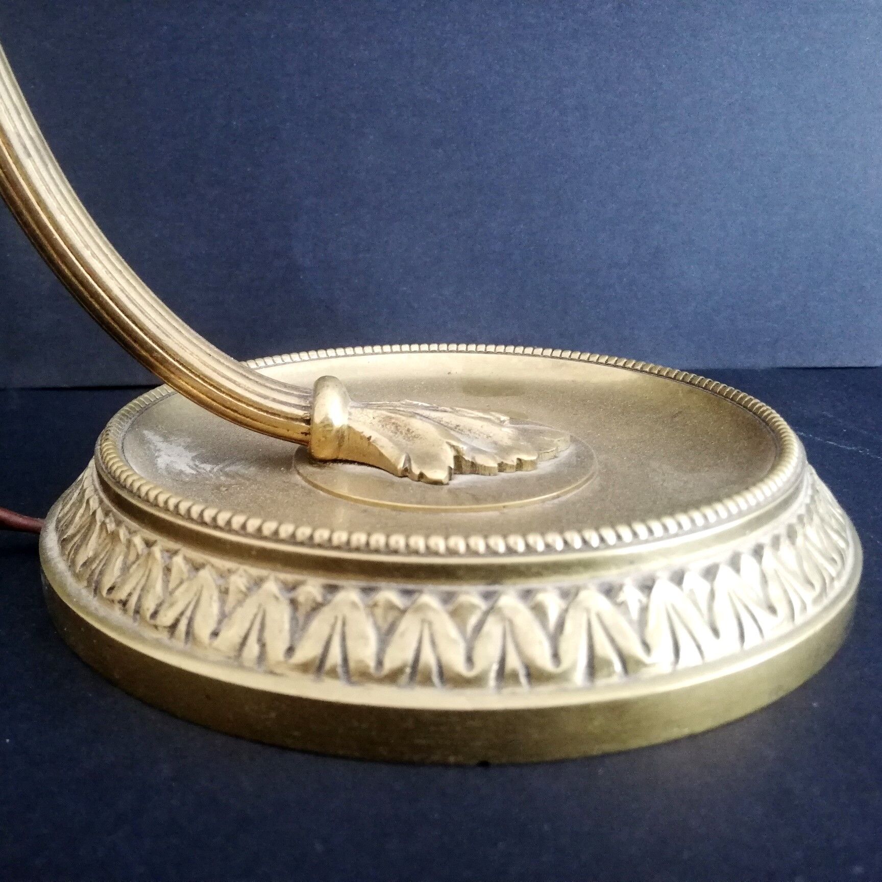 Vintage Art Nouveau French 1930s brass table lamp