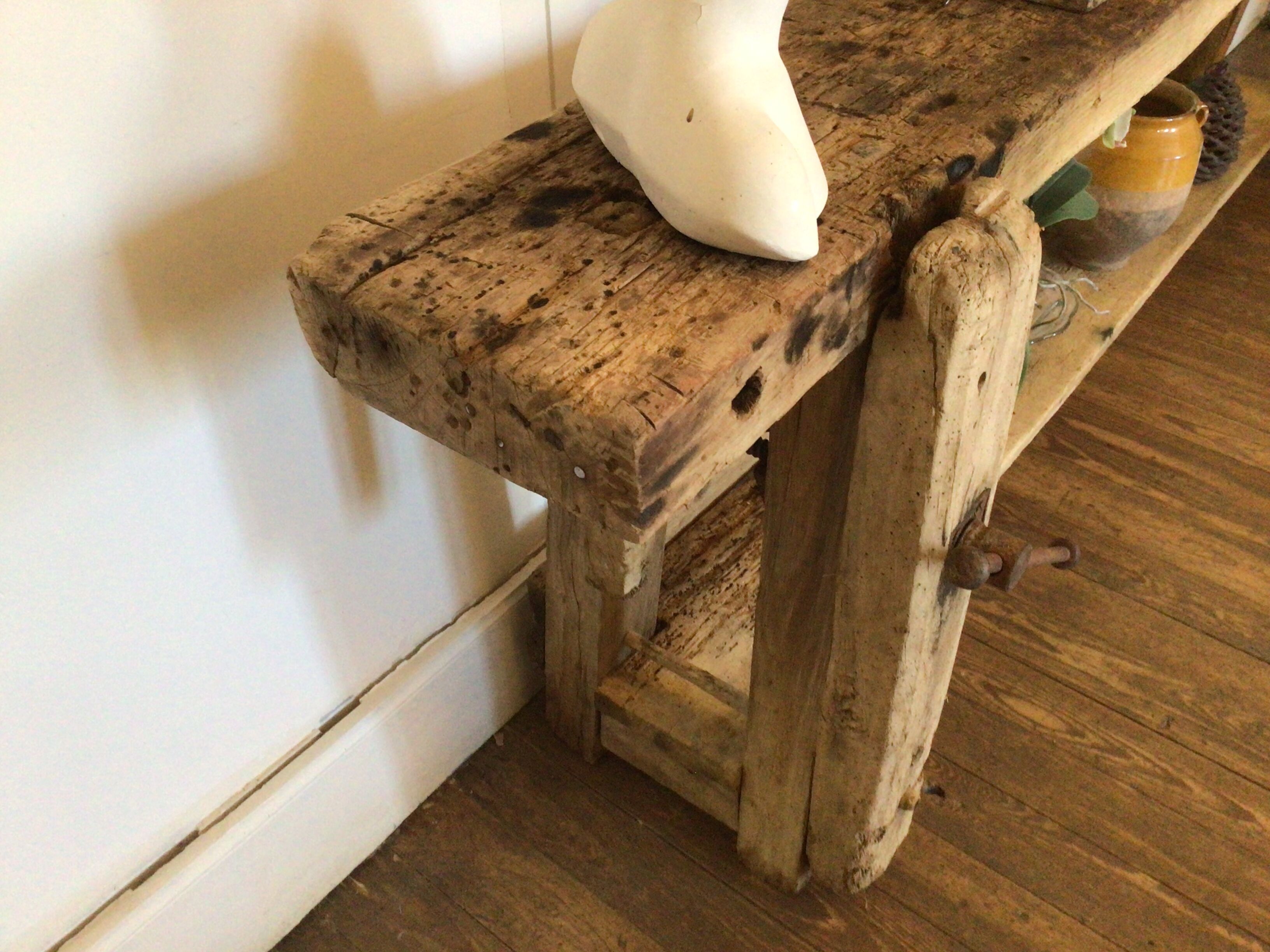 Old wooden workbench 2m48