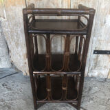 Vintage rattan shelving accent cabinet