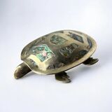 Abalone shell & alpaca silver turtle box, Mexico, 1970s