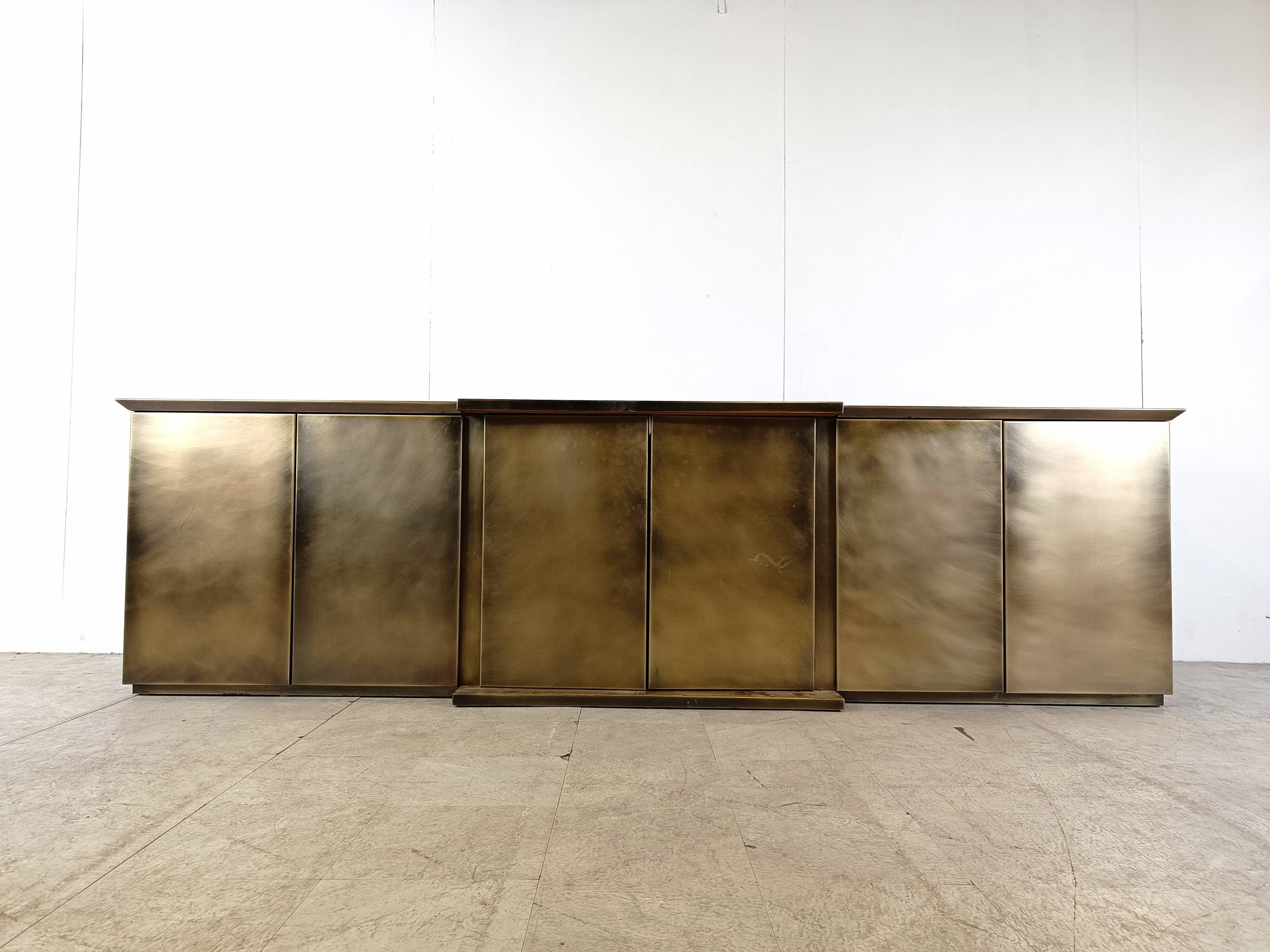 Enfilade XL en laiton par Belgochrom, 1980