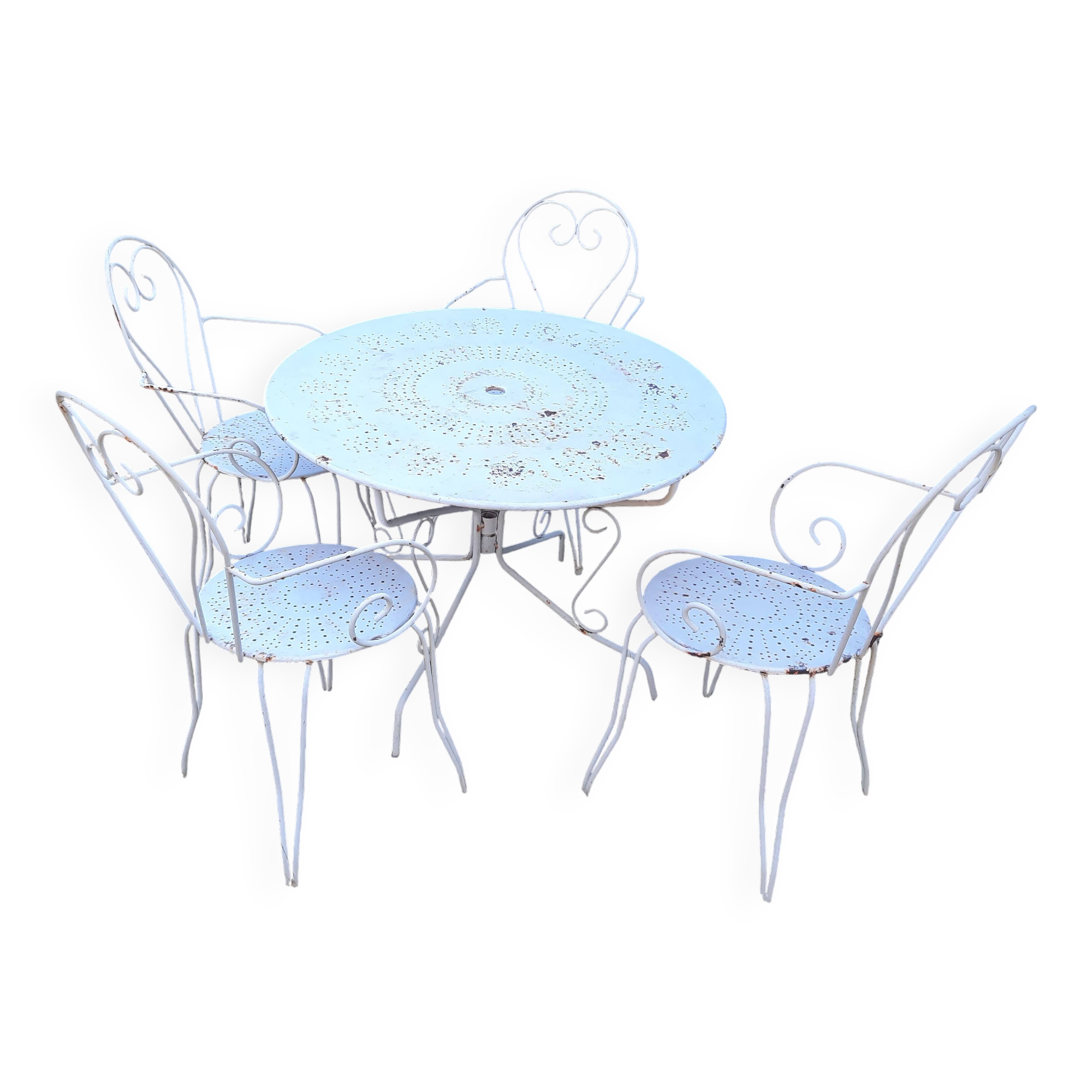 Antique wrought iron garden furniture
