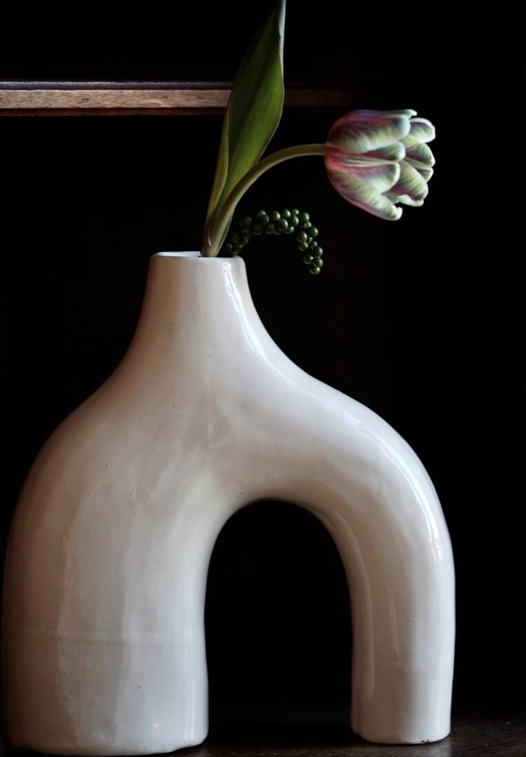 Vase COB en céramique blanc