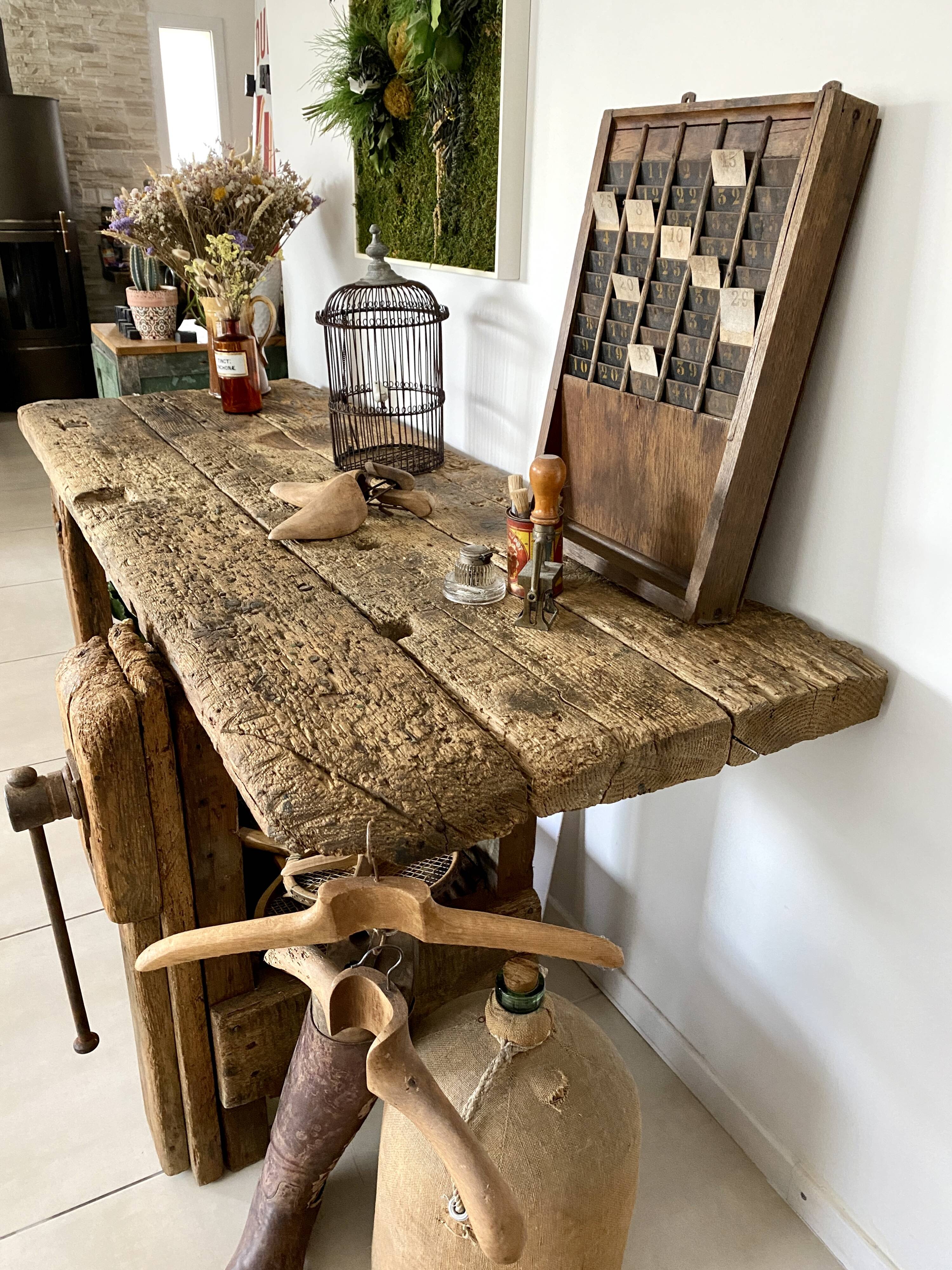 Old wooden workbench