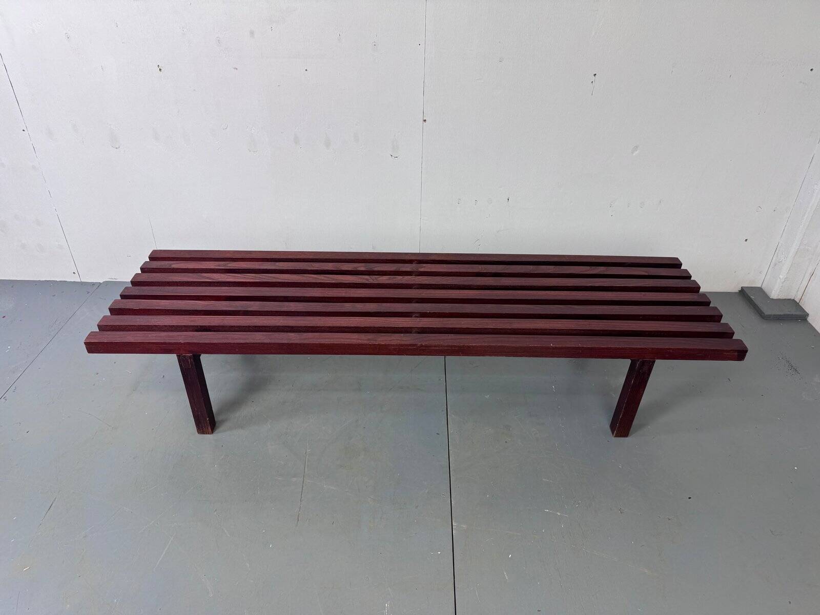 Mid-century modernist wooden wenge slat bench coffee table by Gijs Bakker for Castelijn, 1970s