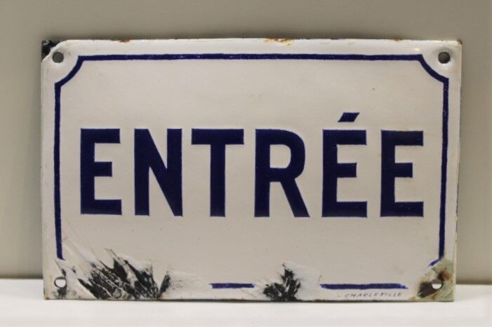Plaque en métal émaillé années 40