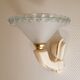 2 art deco wall lights in porcelain and frosted glass
