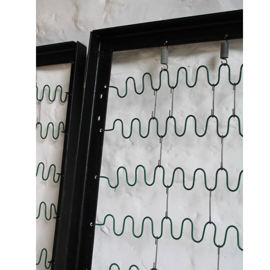 Pair of twin beds and bedside tables 1950