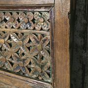 Large mirror - Indian carved wooden headboard