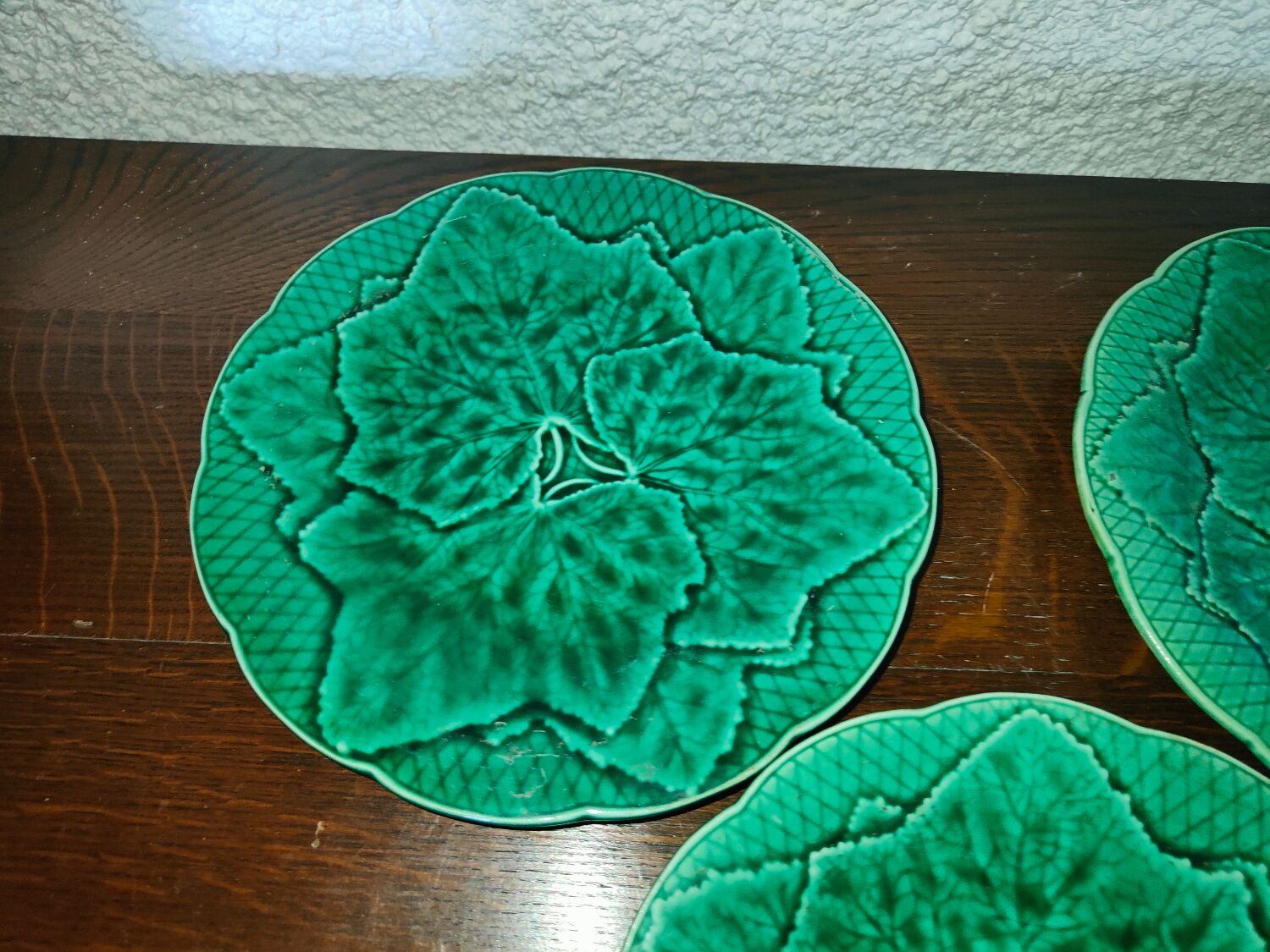 3 Old plates Gien France Creation Primefleur