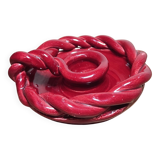 Twisted red earthenware candle holder