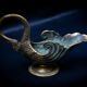 Bronze patinated pocket emptier with swan decoration by Max Le Verrier.
