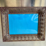 Antique Metal Picture Frame in Baroque style convex glass