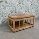 Storage bench in wood and straw (renovated)