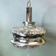Mid Century Italian Modern glass and chrome hanging lamp