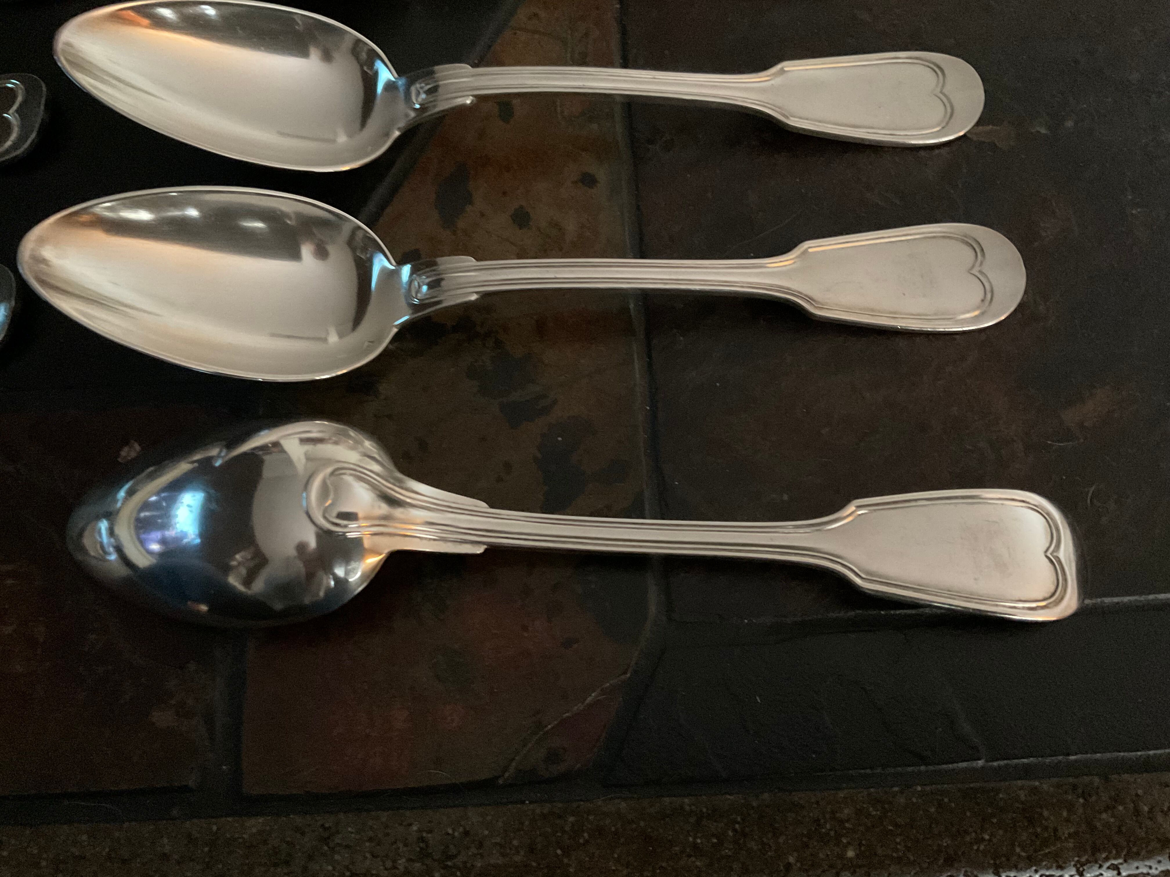 12 forks and 12 spoons.old .silver metal