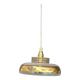 Vintage frosted glass pendant lampshade with gold frieze
