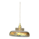 Vintage frosted glass pendant lampshade with gold frieze