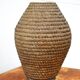 Old basket, burgundy straw and bramble, woven basket, interior decoration
