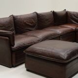 Large leather modular sofa, 1970s Germany
