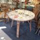 Table rotin céramique Audout Minnet