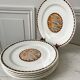 set of 6 flat plates Sarreguemines model "Nomeny" art deco 30s