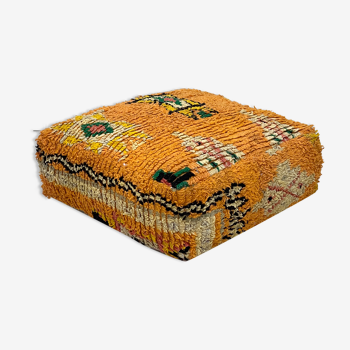 Coussin de sol berbère marocain taie d’oreiller en laine tissée à la main, pouf marocain, squa