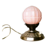 Lampe de table Art Déco portugaise avec globe en opaline rose