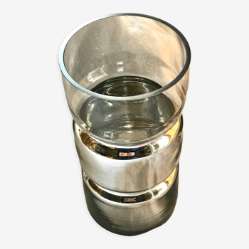 Silver glass vase