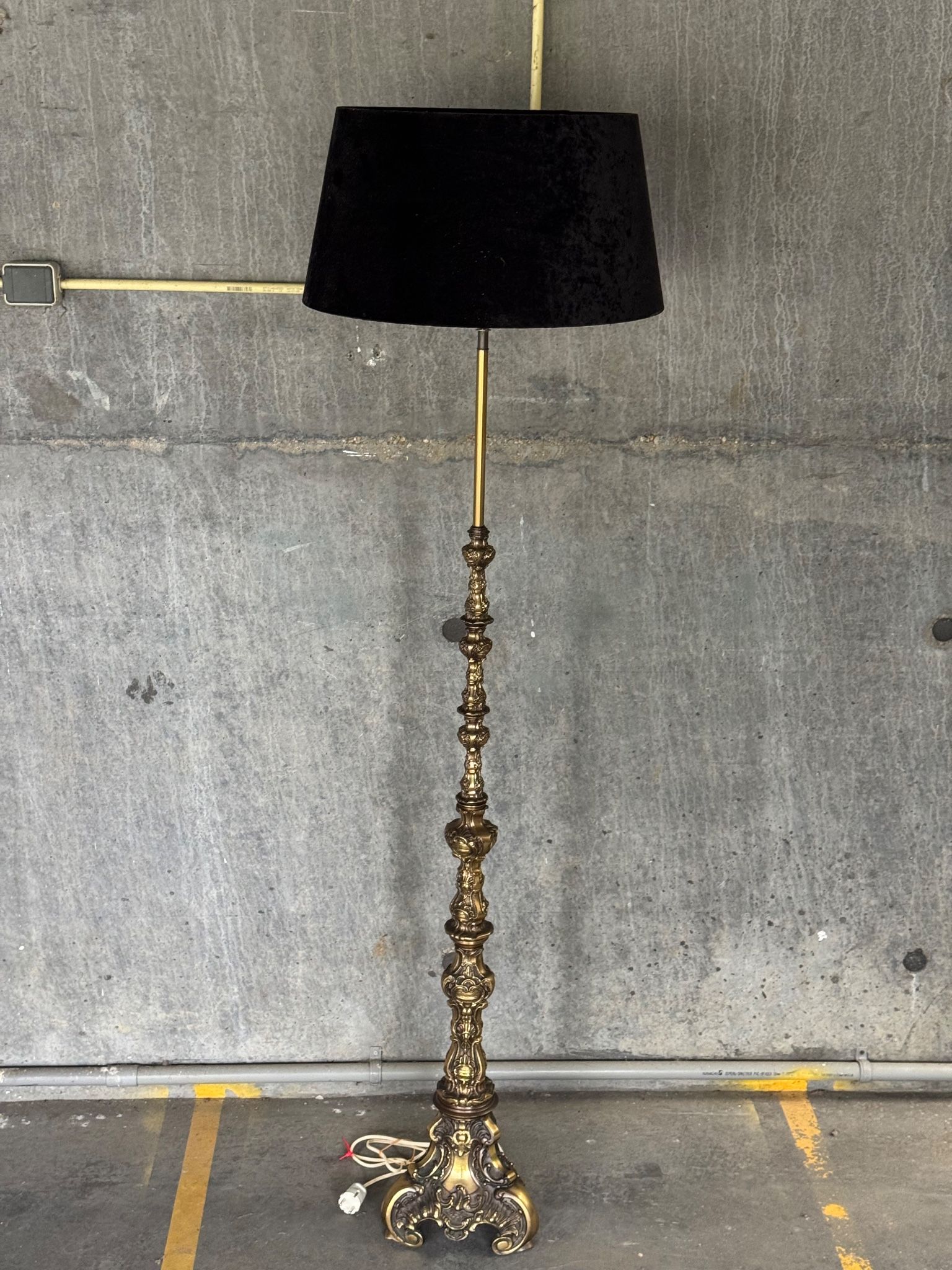 Vintage Boroque Style Brass Floor Lamp