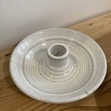 Pair of enamelled ceramic candlesticks