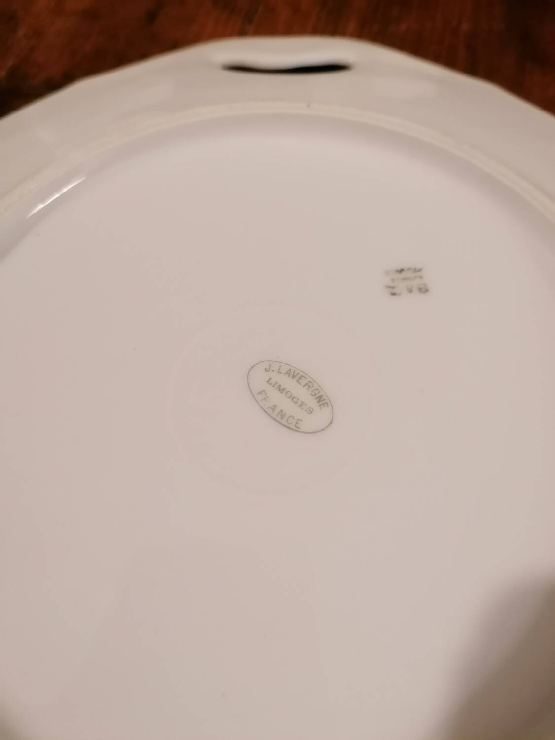Art deco cake dish signed J. L'Avergne Limoges porcelain