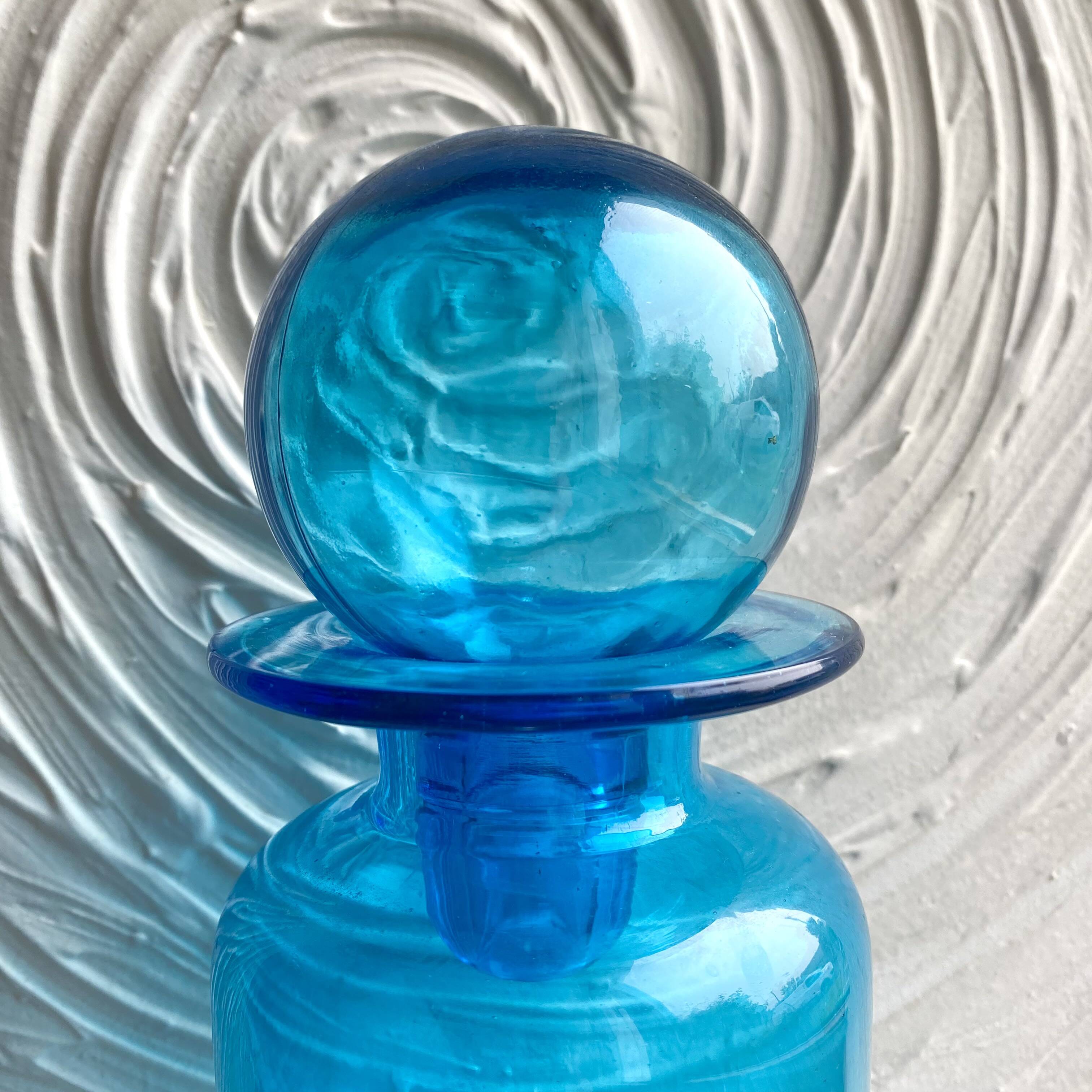 Glass carafe with a ball stopper from the 1970s.