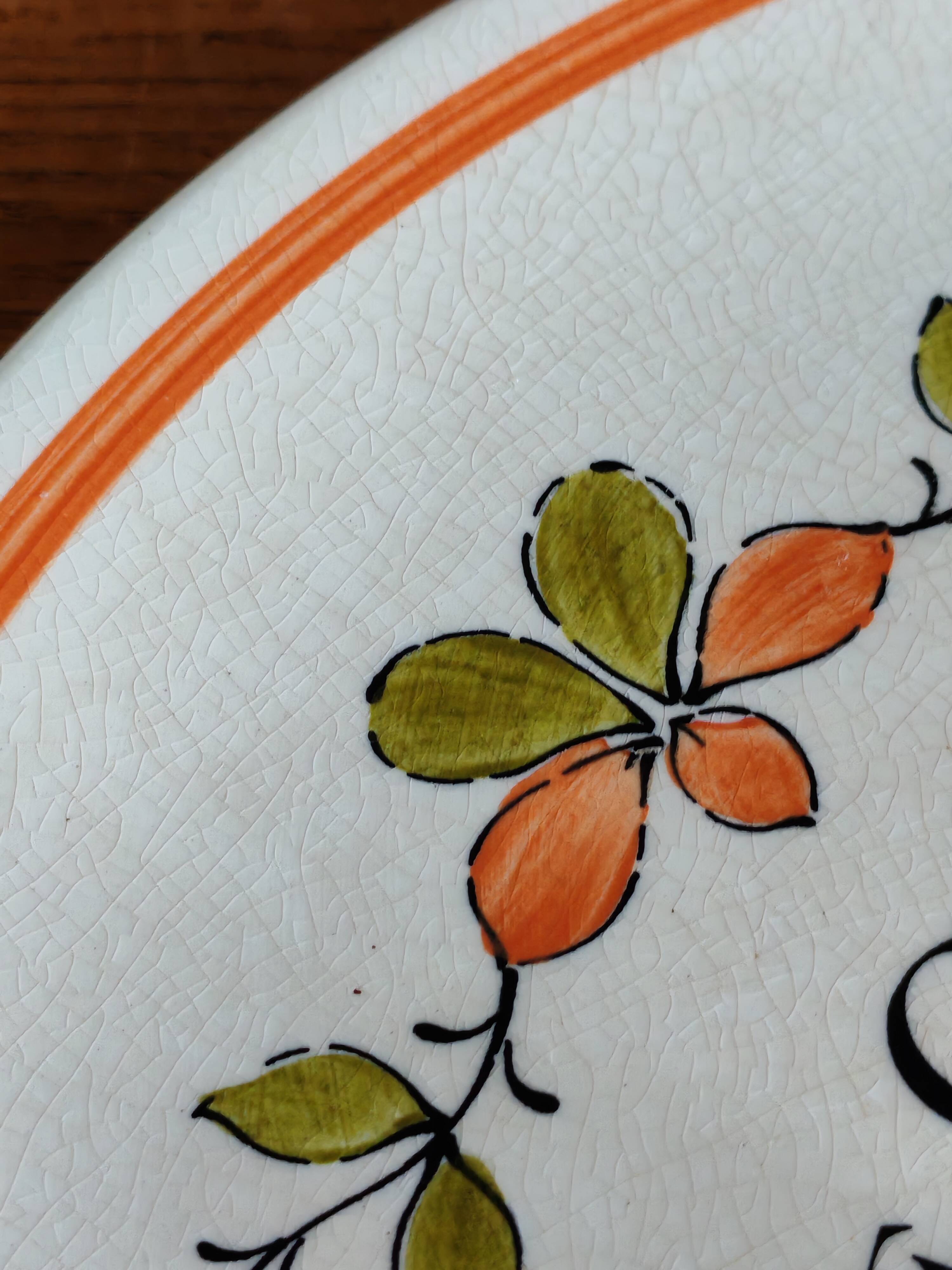 Vintage Cheese Plate Gien France Handmade decor My Kitchen