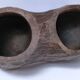 Carved solid wood pencil holder signed vintage