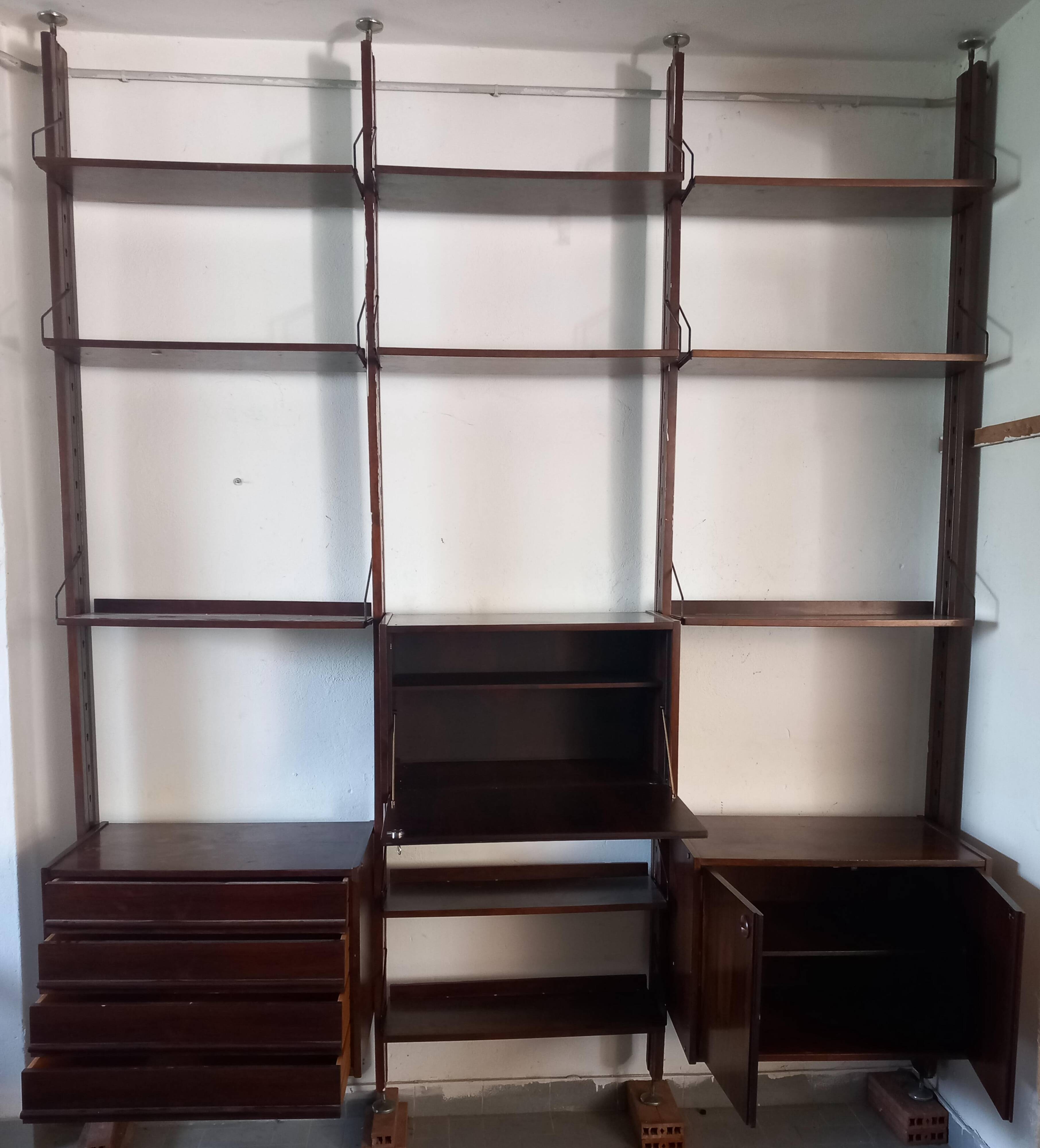 Italian Wall Bookcase by Industria Mobili Barovero – Selex Series, 60s